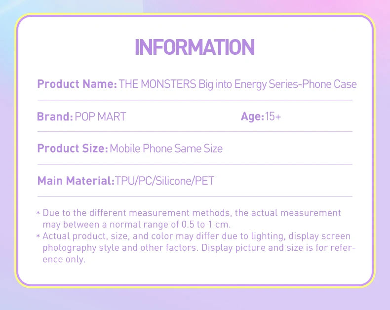 POP MART THE MONSTERS Big into Energy Phone Case