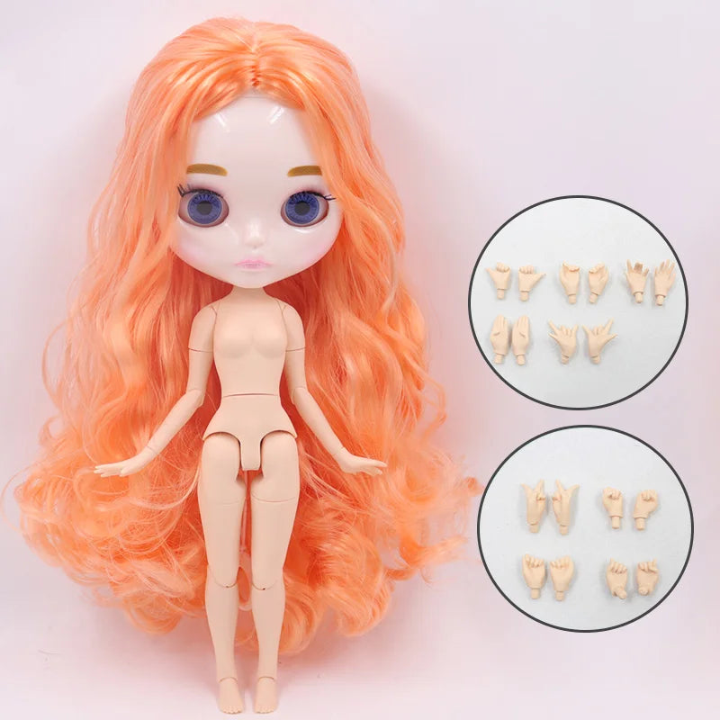 ICY DBS Blyth Doll Carved Lips Face White Skin Joint Body 1/6 BJD image 48