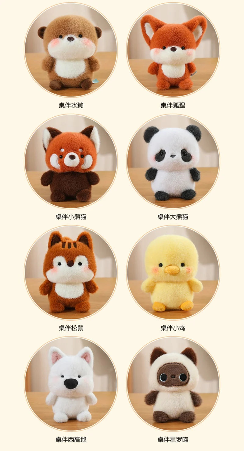 Cute Sitting Animals Plush – Red Panda, Fox, Sloth, Cat, Capybara & Pig