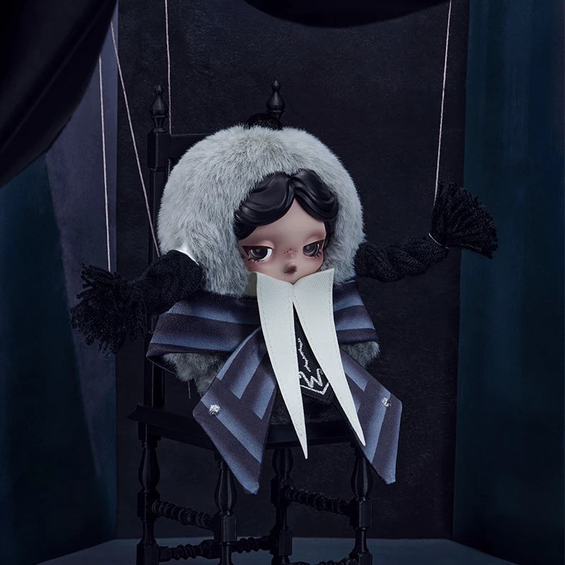 POP MART SKULLPANDA × Wednesday Plush – Nevermore Academy Uniform Edition