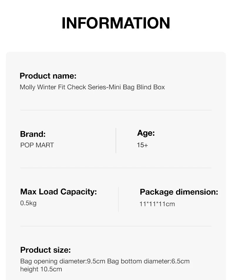 POP MART Molly Winter Fit Check Mini Bag Blind Box