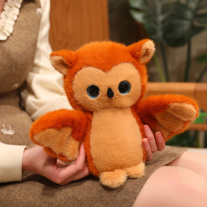 Orange&Brown Owl Plush Toy Kawaii Stuffed Animal with Big Sparkly Eyes image 11