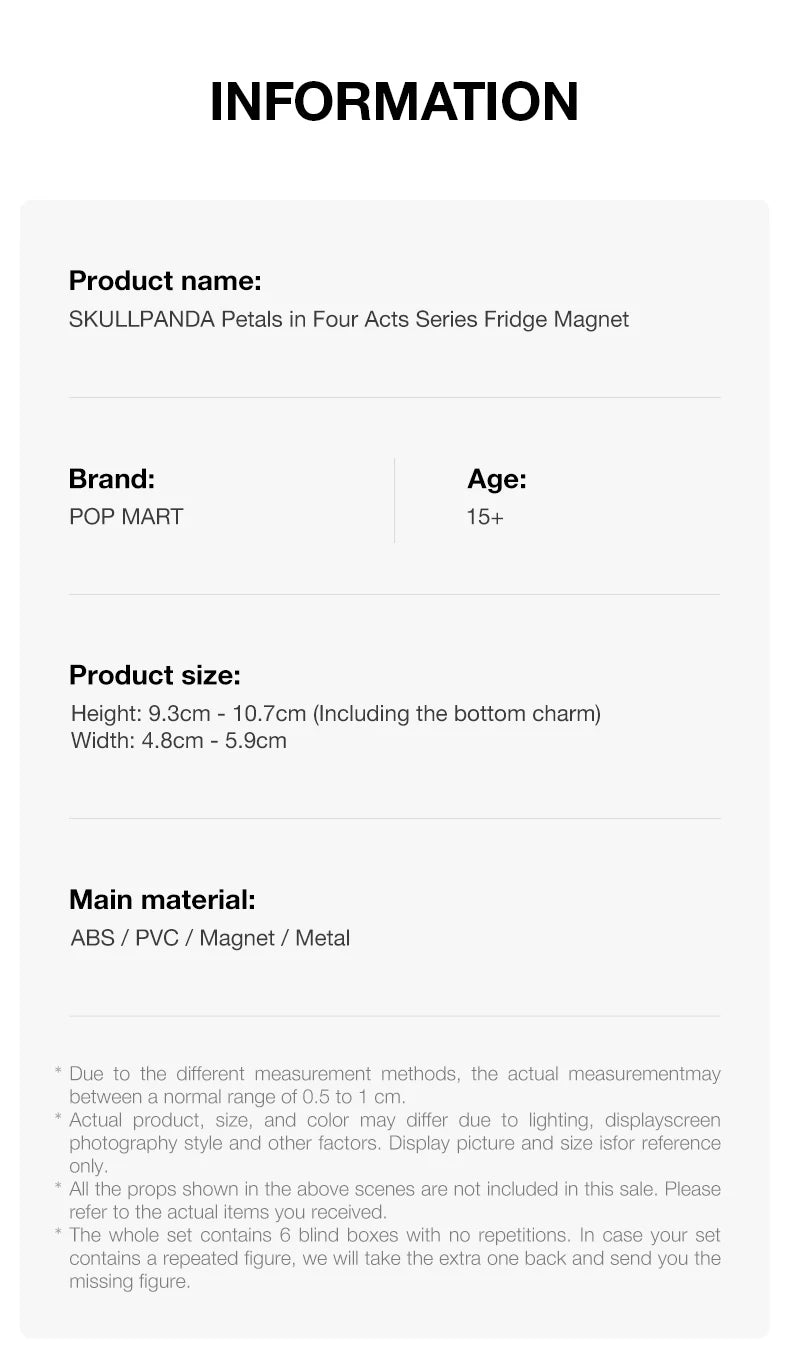 POP MART SKULLPANDA Petals in Four Acts Fridge Magnet Blind image 16