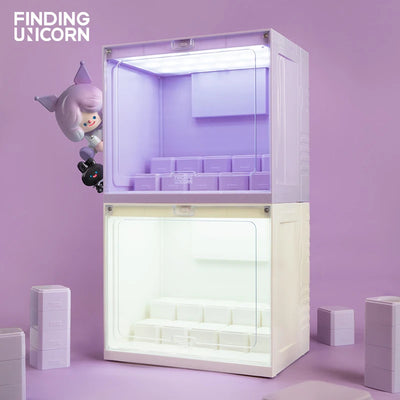 Finding Unicorn Game Box Transparent Display Case with Lamp – Collectible Organizer