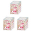 Three cartoon-themed cube boxes with a character on a white background
