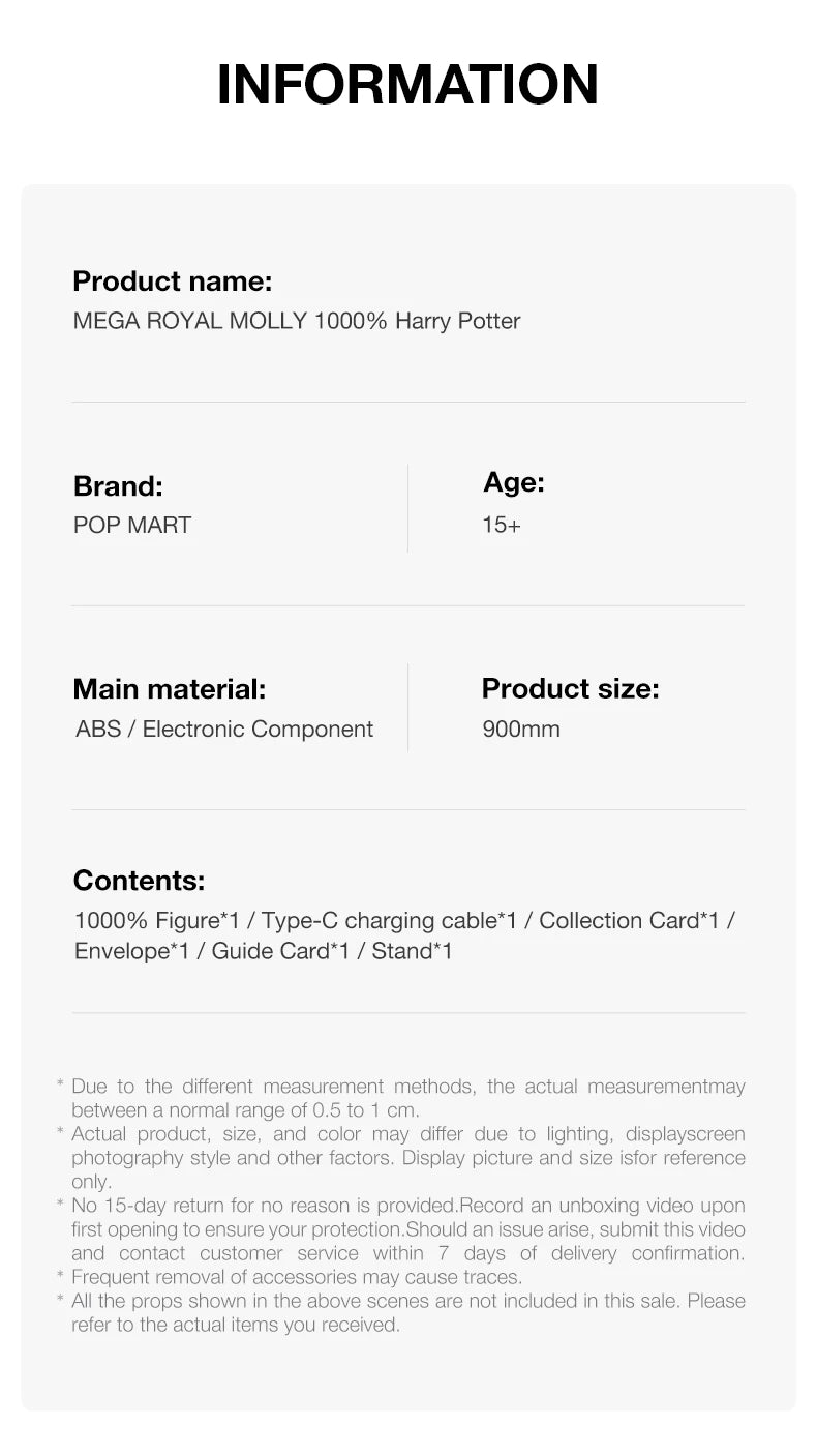 POP MART MEGA ROYAL MOLLY 1000% Harry Potter Limited Edition