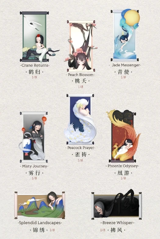 New Sleep Chinese Scrolls Series Blind Box Figures