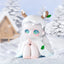 Animated character with white hair and deer antlers in a snowy landscape