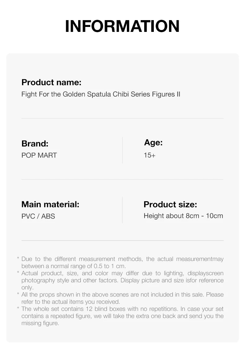 POP MART Fight For the Golden Spatula Chibi Series II Blind Box Figures