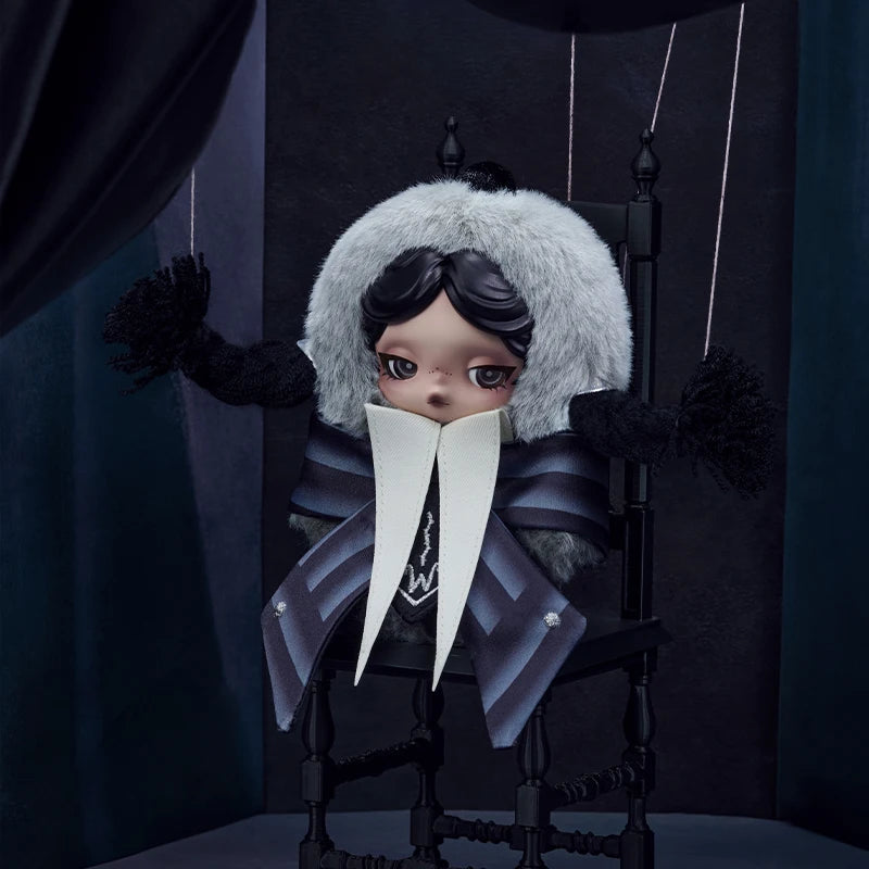 POP MART SKULLPANDA × Wednesday Plush – Nevermore Academy Uniform Edition