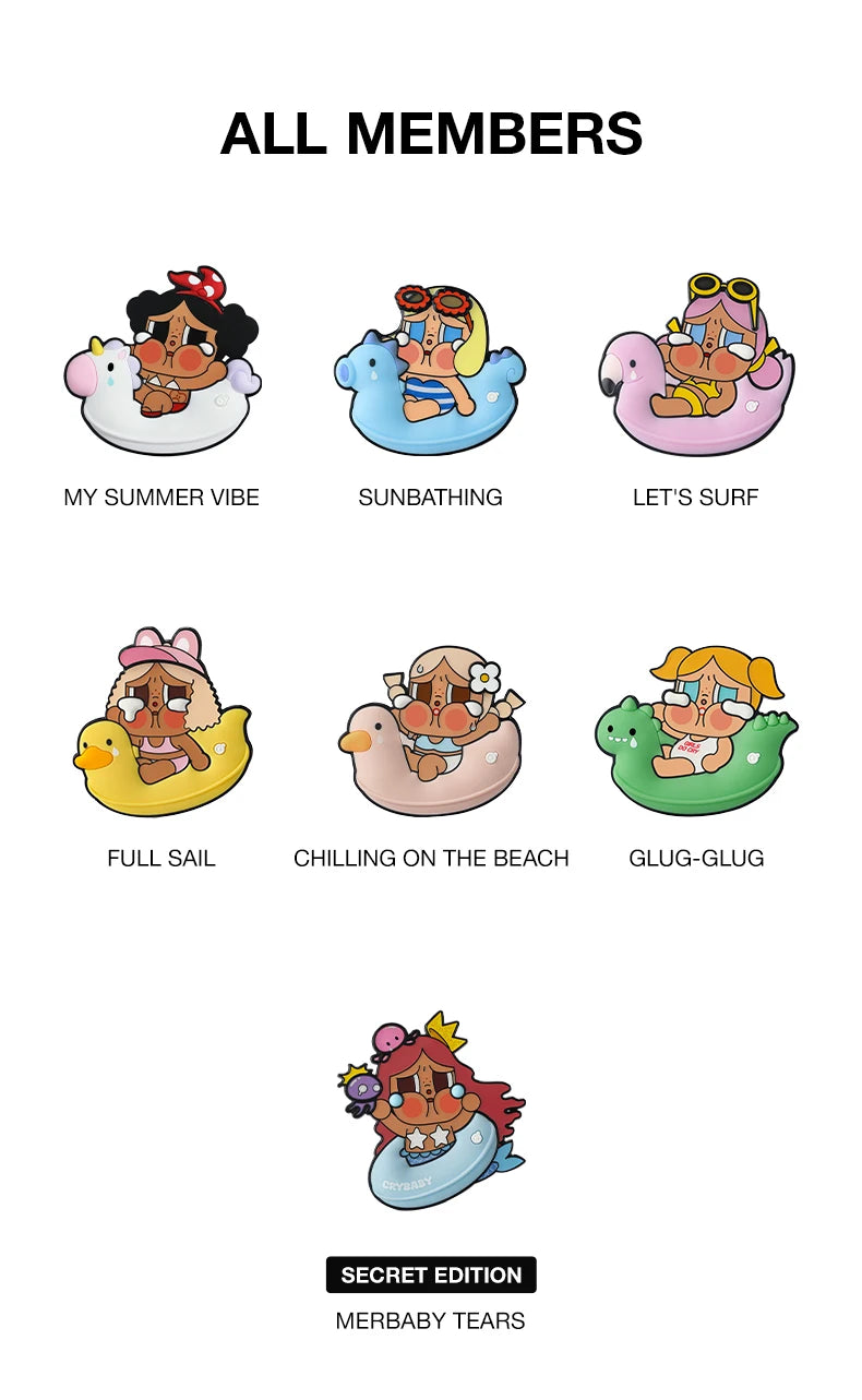 POP MART CRYBABY Vacation Mode On Series Fridge Magnet Blind Box
