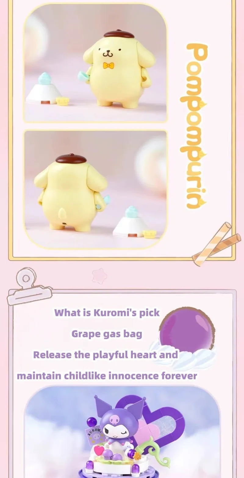 KEEPPLEY Sanrio Cake Cup Series Building Blocks Kuromi My Melody Cinnamoroll Pompompurin