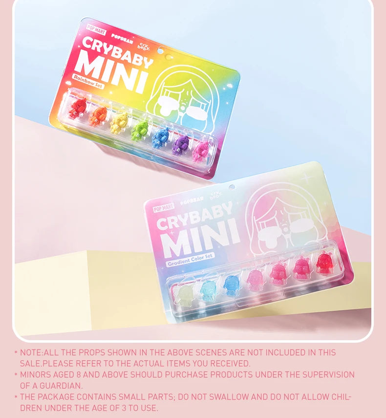 POP MART POP BEAN CRYBABY MINI FIGURE - Rainbow Set / Gradient Color Set
