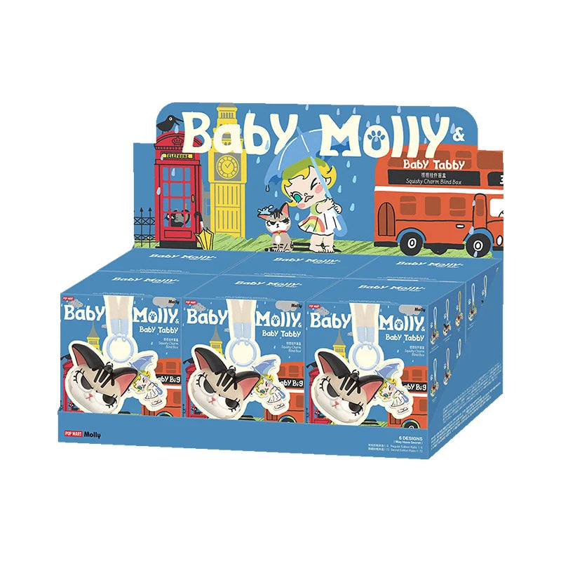 Box of Baby Molly and Baby Tobby toys with colorful graphics on a white background