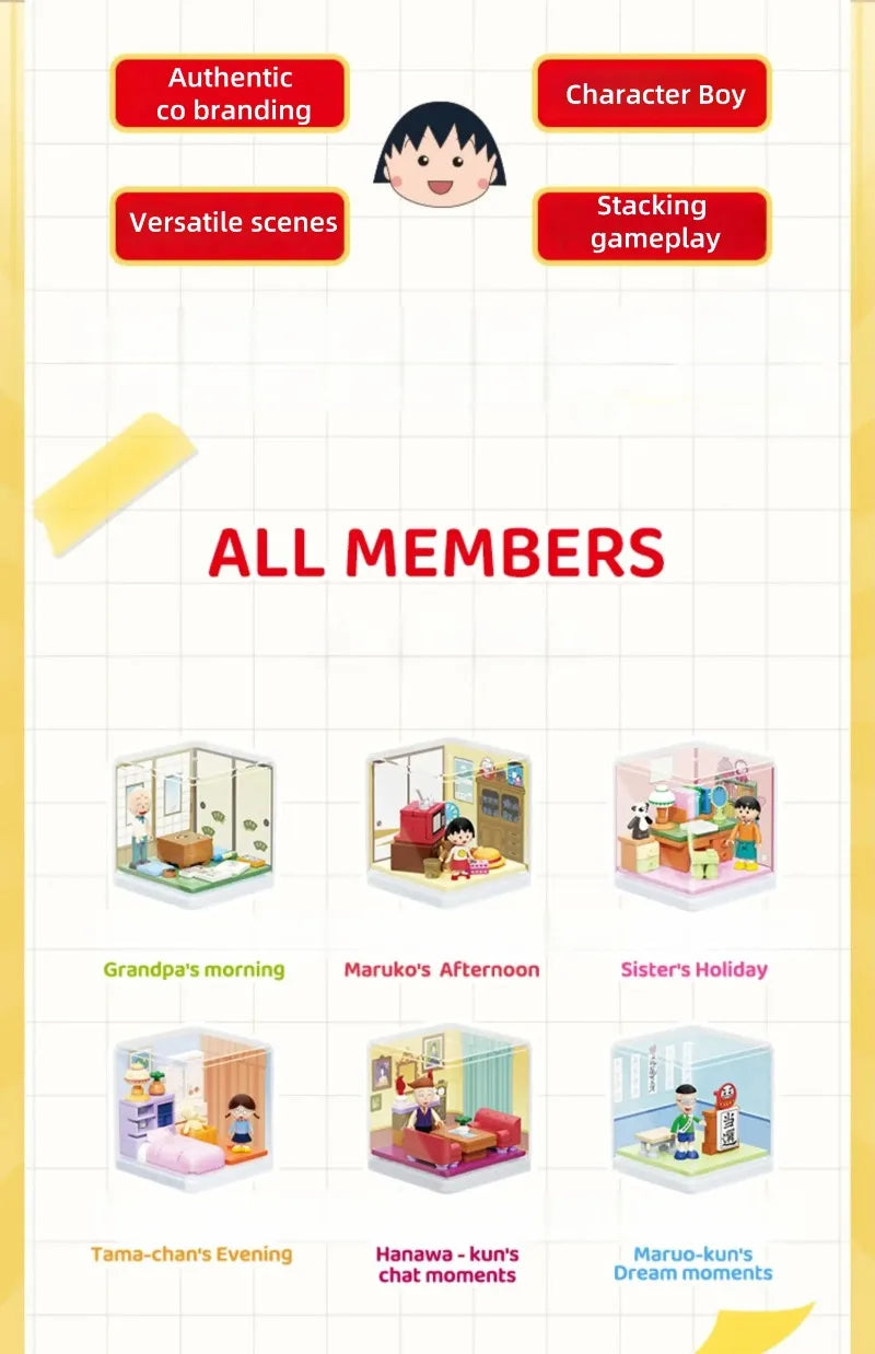 WEKKI Chibi Maruko Chan Building Blocks Micro Bricks