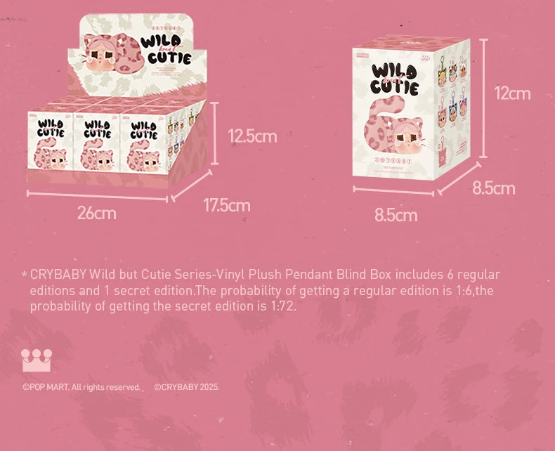 POP MART CRYBABY Wild but Cutie Plush Pendant + Crying Again Blind Box Combo
