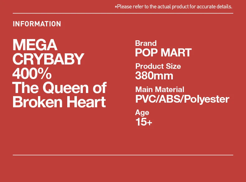 POP MART MEGA CRYBABY 400% The Queen of Broken Heart Limited Edition