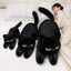 Cute Half Round Eyed Black Cat Plush display view