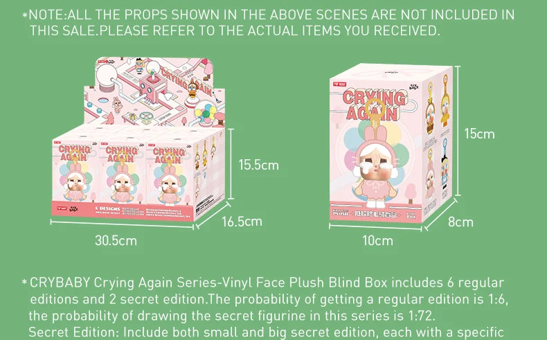 POP MART CRYBABY Crying Again Vinyl Face Plush Blind Box