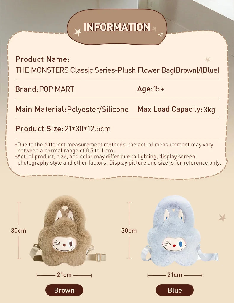 POP MART The Monsters Classic Series Plush Flower Labubu Bag Collectible