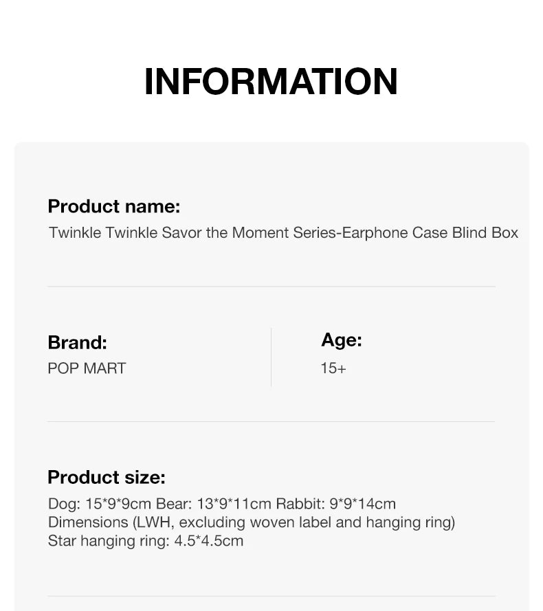 POP MART Twinkle Twinkle Savor the Moment Earphone Case Blind Box