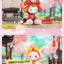 Two cute figurines with cherry blossom background
