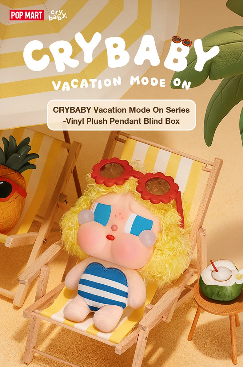 POP MART Crybaby Vacation Mode On Vinyl Plush Pendant Blind Box