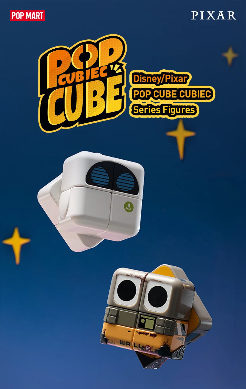 【】POP MART Disney/Pixar POP CUBE CUBIEC Series Figures 1/ POPMART box art view
