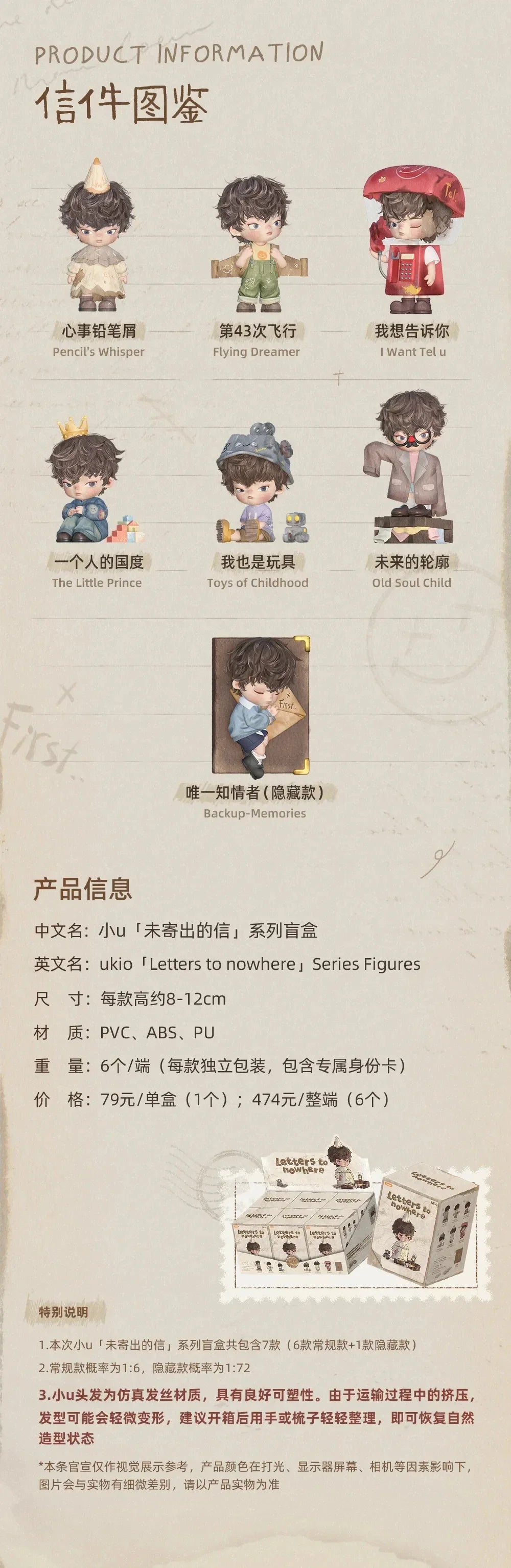 Ukio Letters To Nowhere Series Blind Box Figures