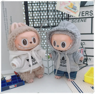 Labubu 17cm Doll Clothes Outfit | Hoodie & Pants Korean Idol Style Accessories