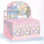 Pink toy box with cartoon character on a white background