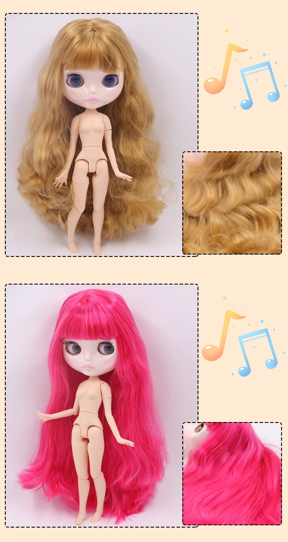 ICY DBS Blyth Doll Carved Lips Face White Skin Joint Body 1/6 BJD image 18