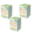 Three boxes of cartoon character packaging with a white background