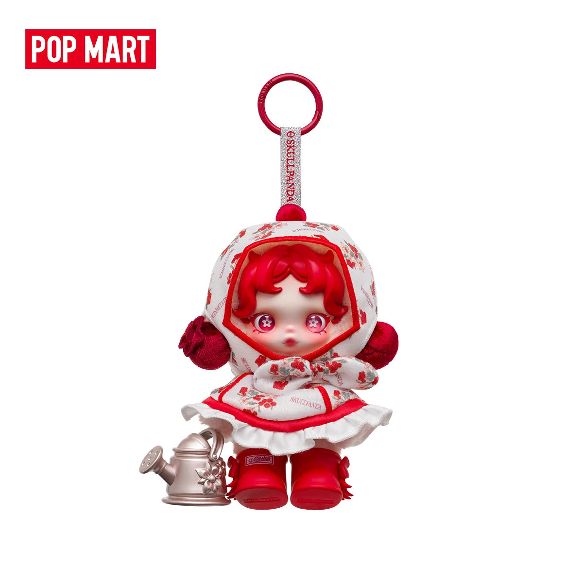 POP MART SKULLPANDA Amid Flowers Plush Doll Pendant display view