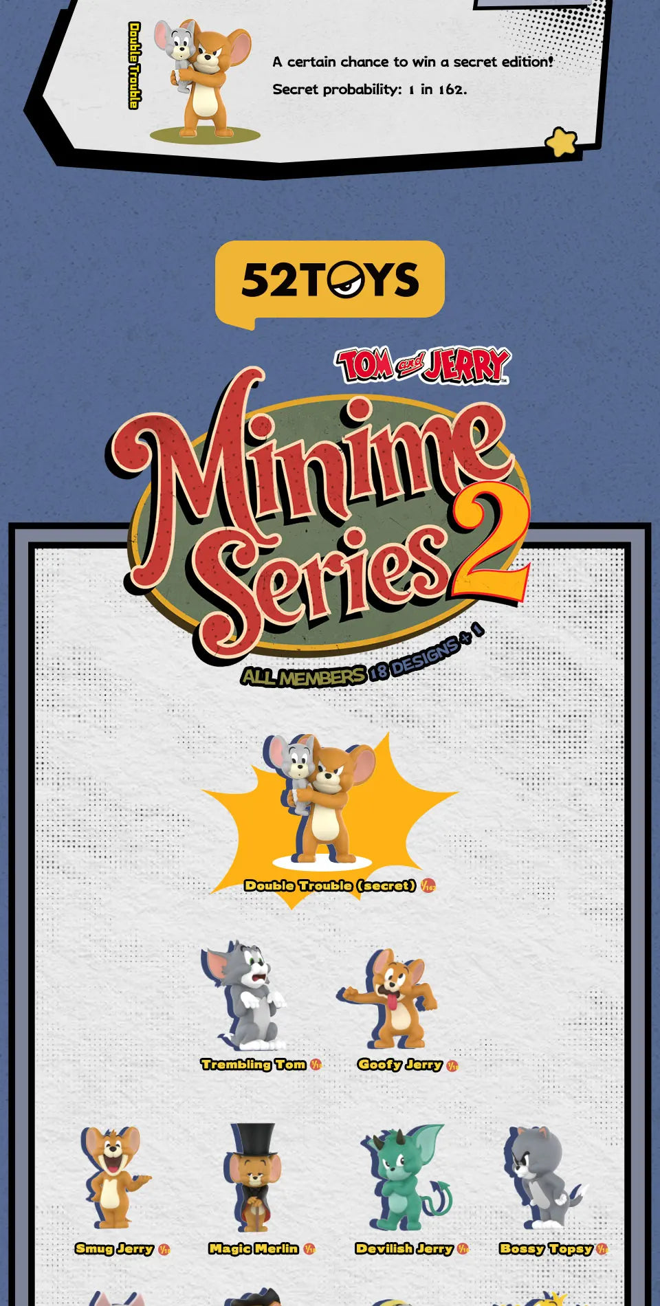 52TOYS Blind Box TOM and JERRY Minime Series 2 Action Figure image 9