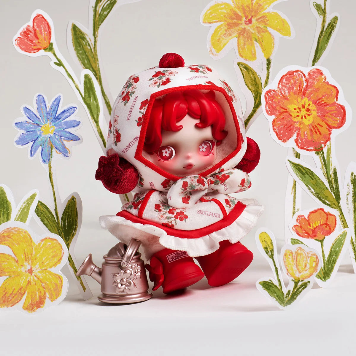 POP MART SKULLPANDA Amid Flowers Plush Doll Pendant detail view