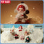 Collection of small dolls in winter outfits with Pop Mart branding.