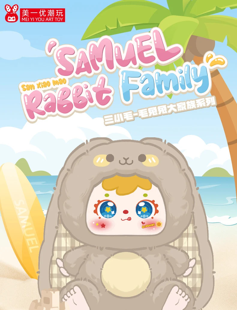 Samuel 500% Hairy Rabbit Family Plush Blind Box Collectible