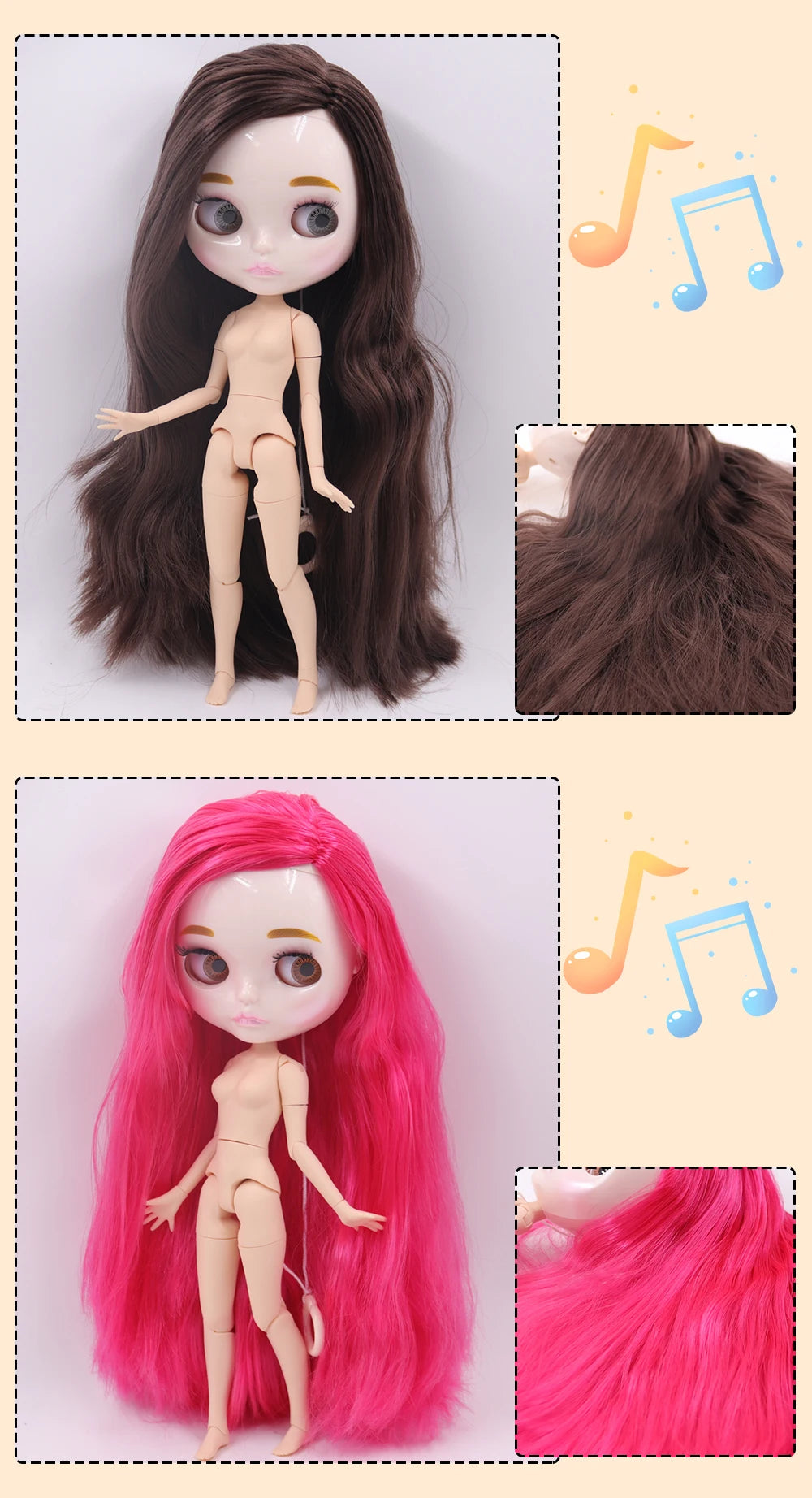 ICY DBS Blyth Doll Carved Lips Face White Skin Joint Body 1/6 BJD image 22