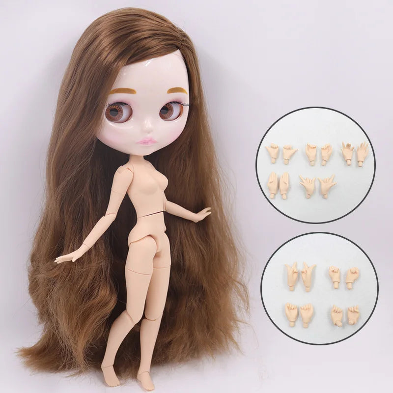 ICY DBS Blyth Doll Carved Lips Face White Skin Joint Body 1/6 BJD image 27