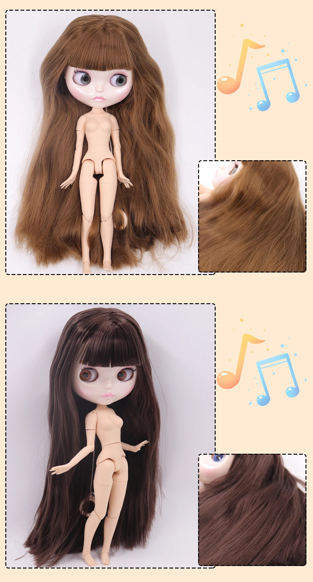 ICY DBS Blyth Doll Carved Lips Face White Skin Joint Body 1/6 BJD image 19
