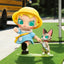 POP MART Baby Molly figure walking Baby Tabby cat outdoors from Baby Molly & Baby Tabby series