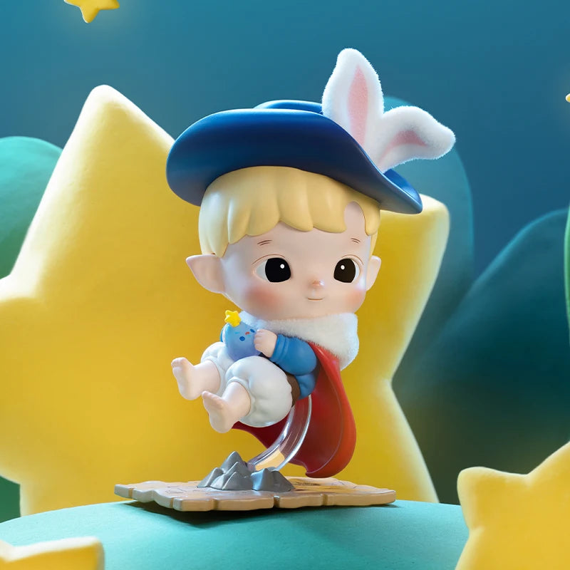 POP MART HACIPUPU Adventures In The Woods figure in blue outfit with bunny ears