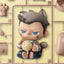 POP MART KUBO 24/7 YOU blind box figur with animal ears holding a brain, surrounded by shelves and items on a yellow background