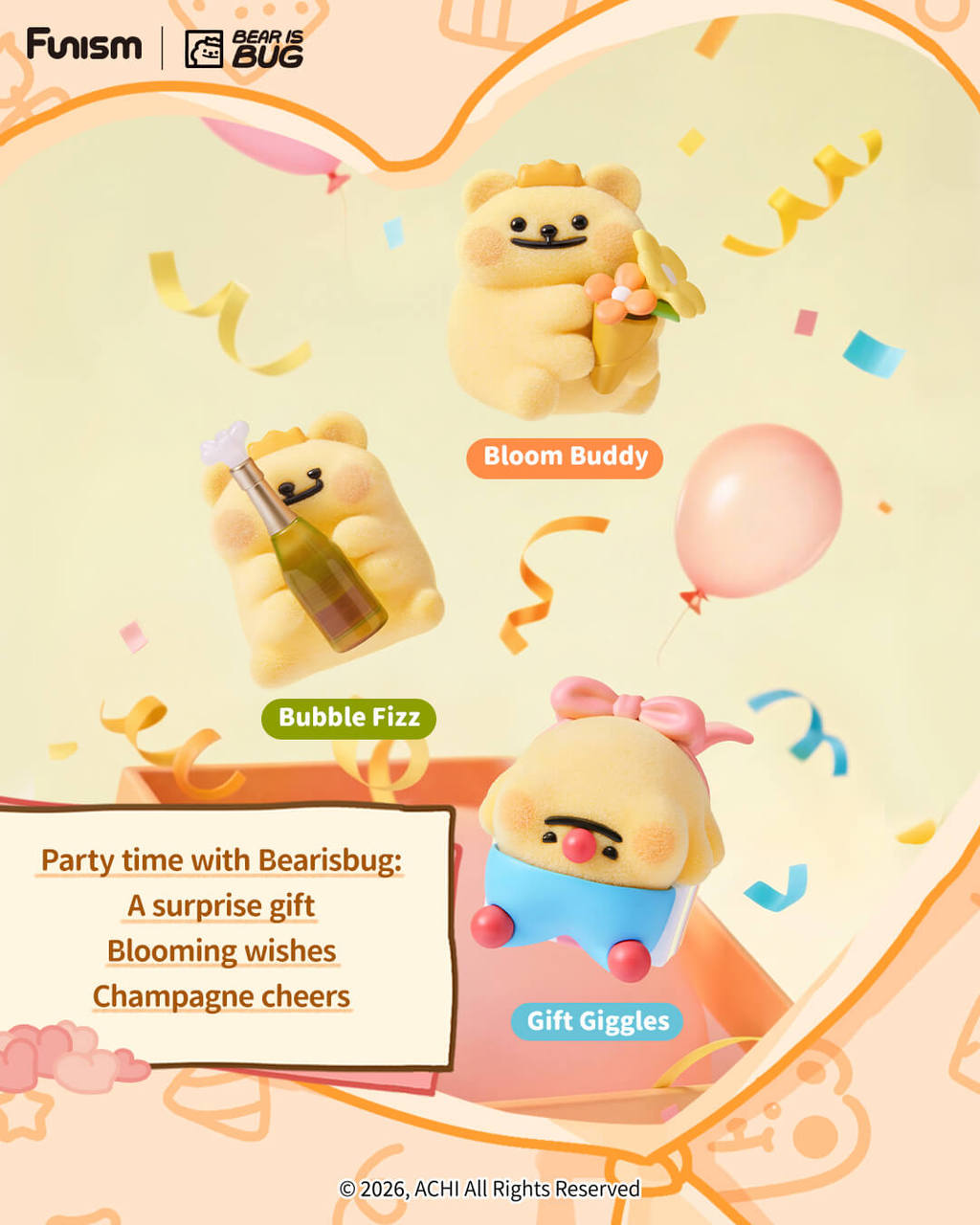 FUNISM Bearisbug Sweetie's Party Series Cubby Face Blind Box Figure image 10