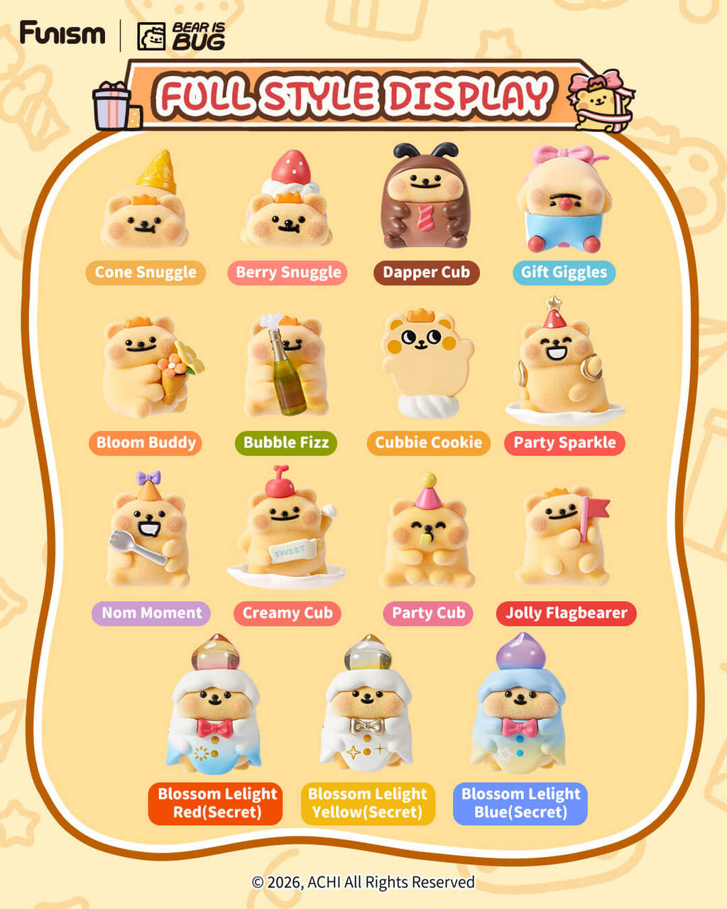 FUNISM Bearisbug Sweetie's Party Series Cubby Face Blind Box Figure image 15