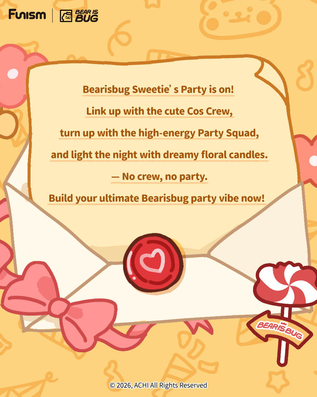 FUNISM Bearisbug Sweetie's Party Series Cubby Face Blind Box Figure styled product view
