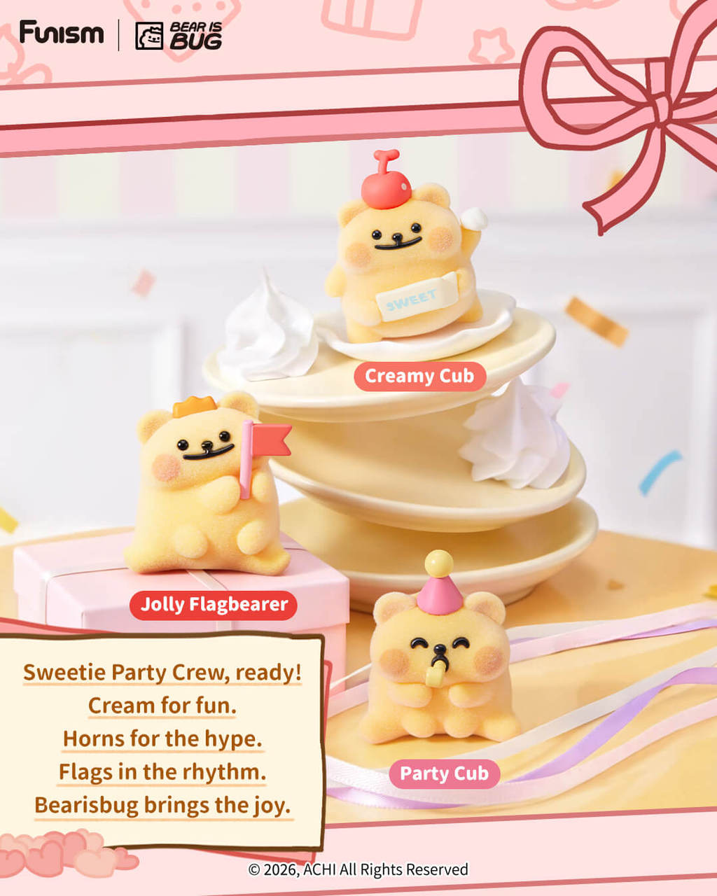 FUNISM Bearisbug Sweetie's Party Series Cubby Face Blind Box Figure image 12